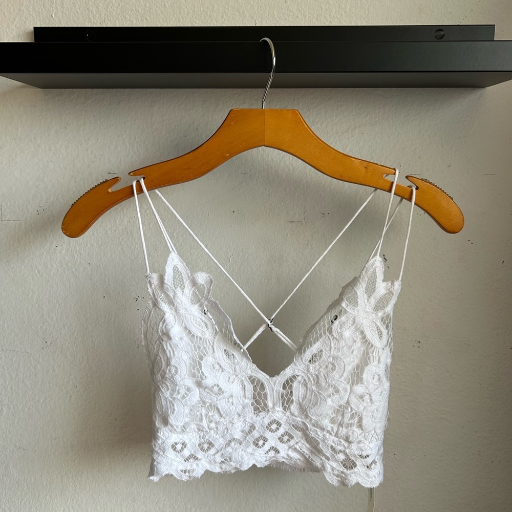 Free People One Adella Bralette Lace Strappy Spaghetti Straps Size S